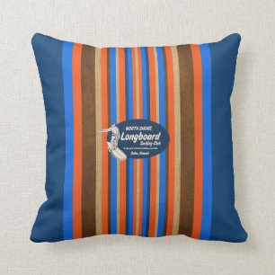 Pipeline Hawaii Surfboard Reversible Square Pillow