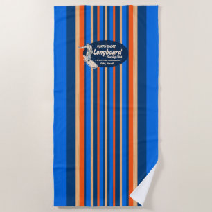 Pipeline Surfboard Hawaiian Striped - Royal Blue Beach Towel