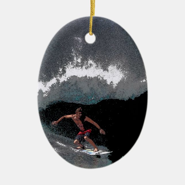 Pipeline Surfer Christmas Ornament (Front)