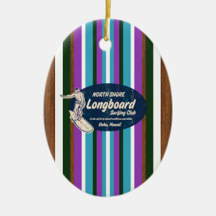 Pipeline Vintage Surfboard Ornament