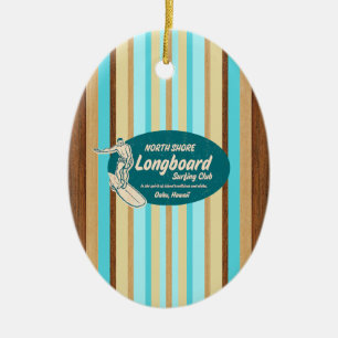 Pipeline Vintage Surfboard Ornament