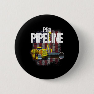 Pipeline Welders Usa Flag Side Boom Pipe Trump Gif 6 Cm Round Badge