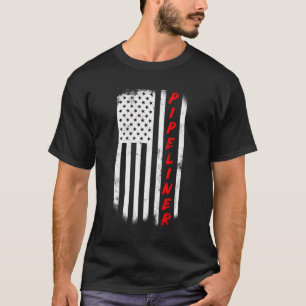 Pipeliner American Flag Hoodie For Welding Welder T-Shirt