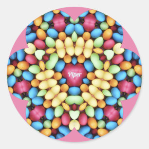 PIPER ~ EASTER EGGS MULTICOLORED ~ CLASSIC ROUND STICKER