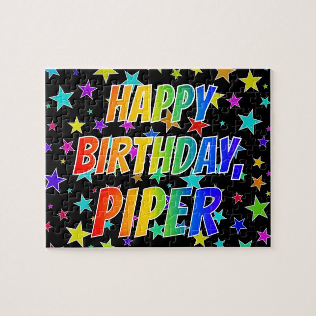 "PIPER" First Name, Fun "HAPPY BIRTHDAY" Jigsaw Puzzle (Horizontal)