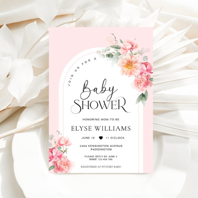 Piper Floral Baby Shower Invitation (Piper Peony Floral Baby Shower Invitation )