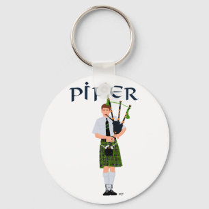 PIPER Green Plaid Key Ring