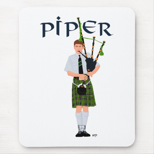PIPER Green Plaid Mouse Pad (Front)