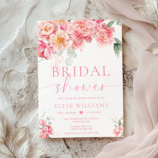 Piper Peony Floral Bridal Shower Invitation