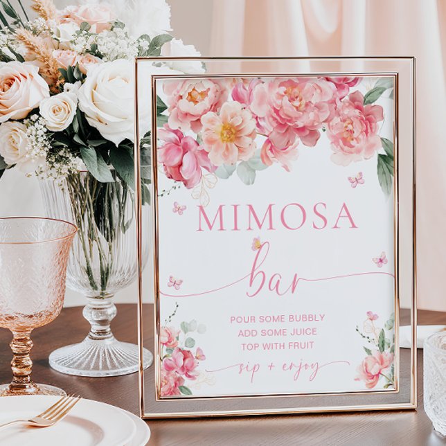 Piper Peony Floral Butterfly Mimosa Bar Poster (Creator Uploaded)