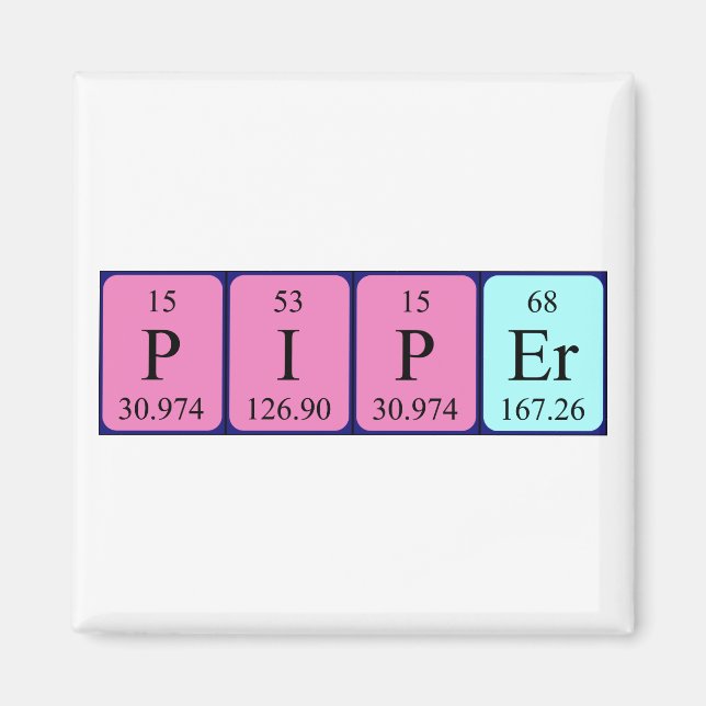 Piper periodic table name magnet (Front)