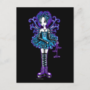 "Piper" Postcard Goth Dragonfly Fae