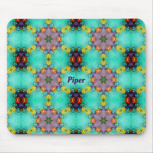 PIPER ~ Pretty Floral Pattern ~ Personalized  Mouse Pad
