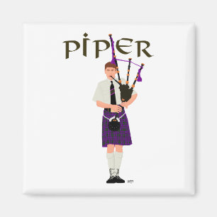 PIPER Purple Plaid Magnet