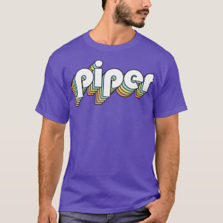 Piper Retro Rainbow Typography Faded Style T-Shirt