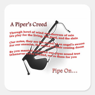 Piper's Creed Square Sticker