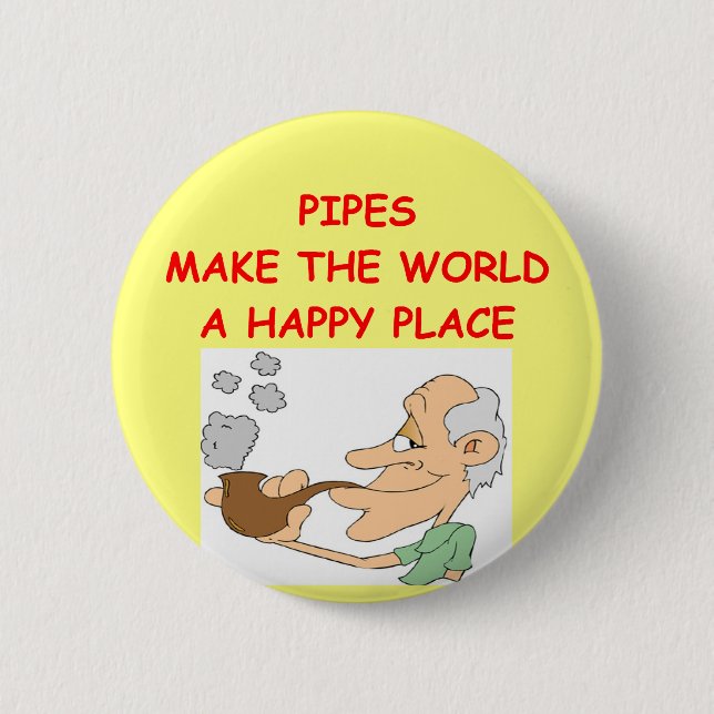 pipes 6 cm round badge (Front)