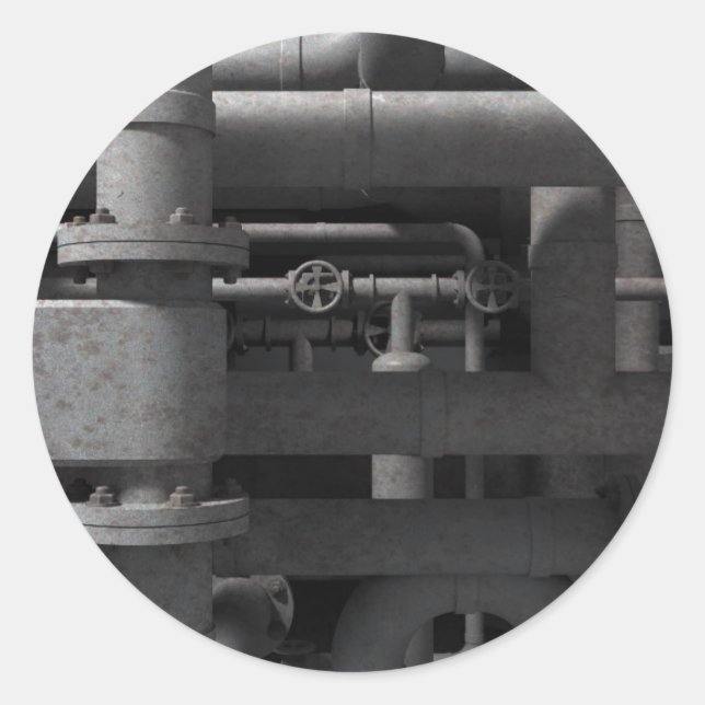 Pipes and Valves Classic Round Sticker (Front)