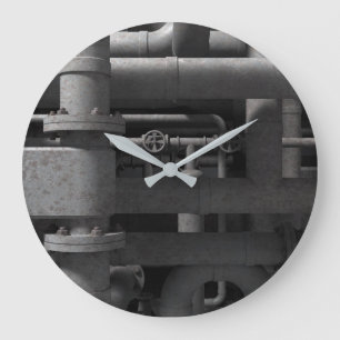 Pipes and Valves Industrial Large Clock
