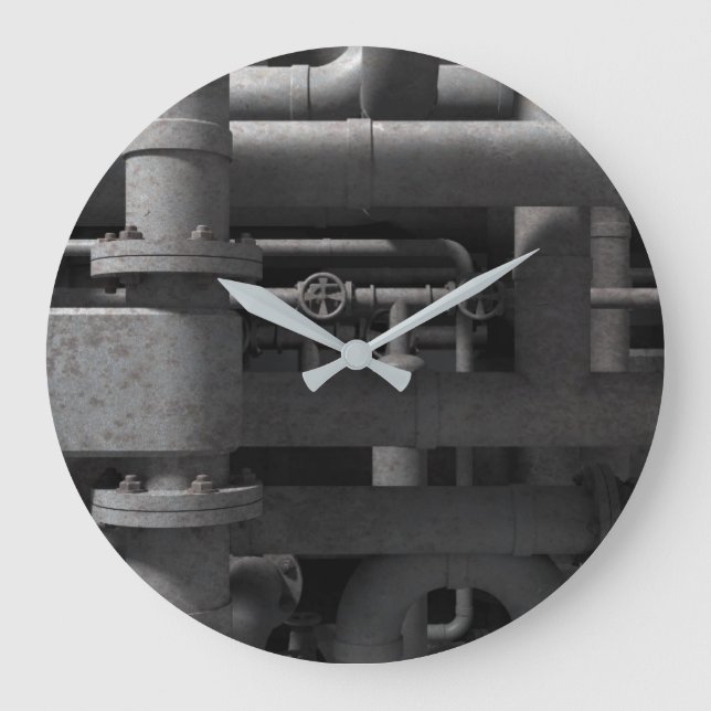 Pipes and Valves Industrial Large Clock (Front)