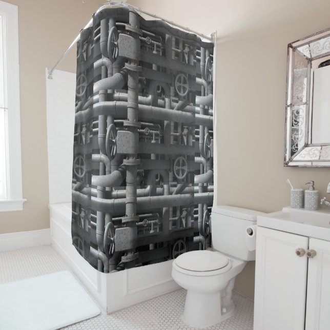 Pipes and Valves Shower Curtain (In Situ)