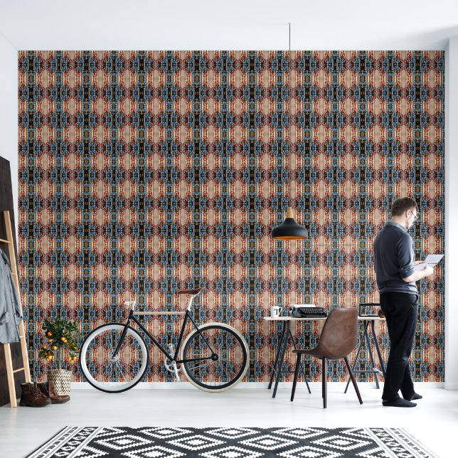 Pipes with red and blue valves medium wallpaper (Living Room)