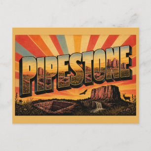 Pipestone National Monument MN Vintage Travel Art Postcard