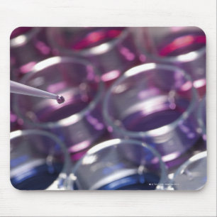 Pipette and petri dishes with fluids mouse pad