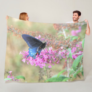 Pipevine Swallowtail on Butterfly Bush Fleece Blanket
