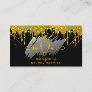 Piping Bag Rolling Pin Bakery Pastry Catering Business Card