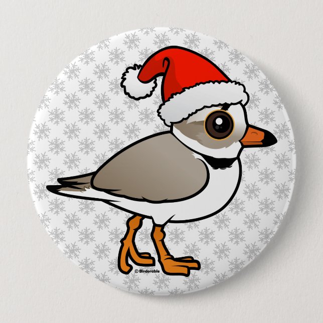 Piping Plover Santa 10 Cm Round Badge (Front)