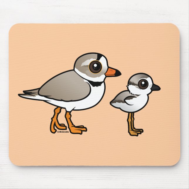 Piping Plover with chick Mouse Pad (Front)
