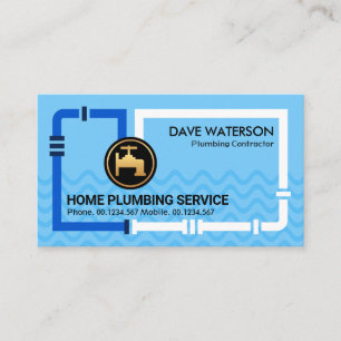 Piping System Blue Flood Wave Business Card