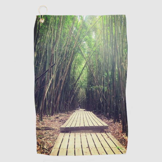 PIPIWAI TRAIL BAMBOO FOREST MAUI HAWAII HALEAKALA GOLF TOWEL (Front)