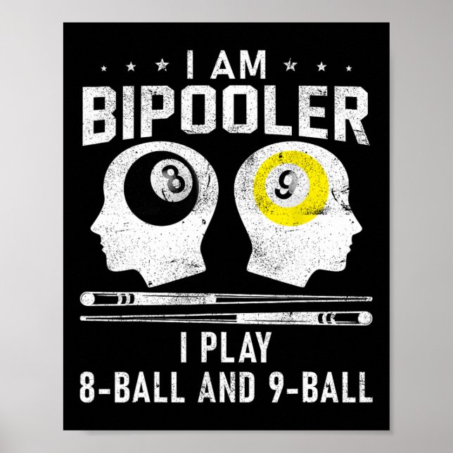Pipooler Pool Player Pool Cool Billiards 8 And 9 L Poster (Front)