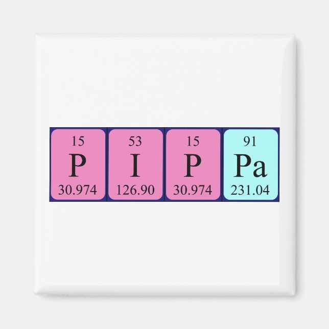 Pippa periodic table name magnet (Front)
