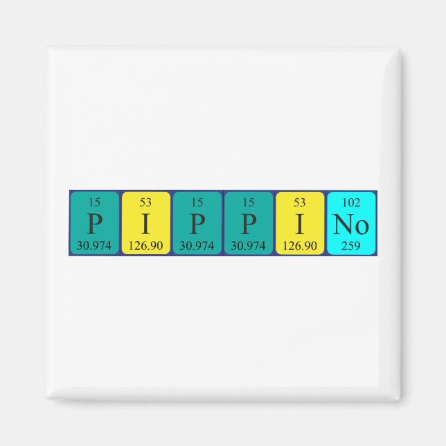 Pippino periodic table name magnet (Front)