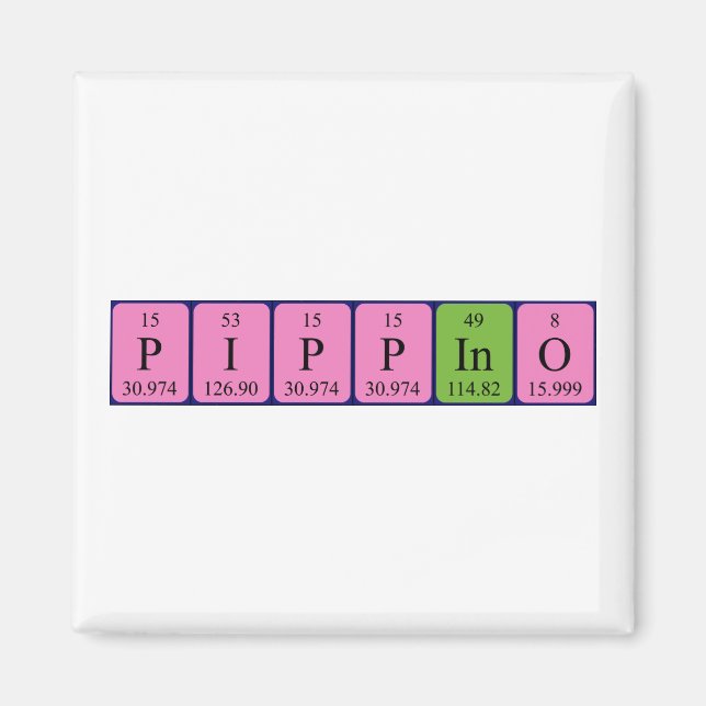 Pippino periodic table name magnet (Front)