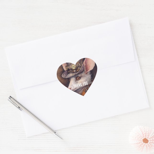 Pipsqueakum steampunk heart sticker (Envelope)