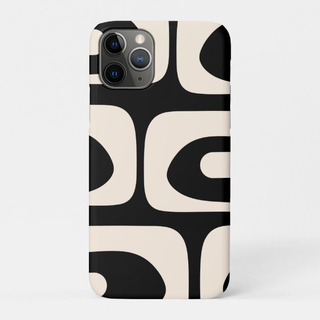 Piquet Midcentury Abstract Minimal Black and Cream Case-Mate iPhone Case (Back)