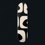 Piquet Midcentury Abstract Minimal Black and Cream Skateboard<br><div class="desc">Piquet Midcentury Abstract Minimal Black and Cream pattern. Retro contemporary mid-century modern minimalist vintage aesthetic. Cool,  unique,  sophisticated,  trendy mid mod design by Kierkegaard Design Studio.</div>