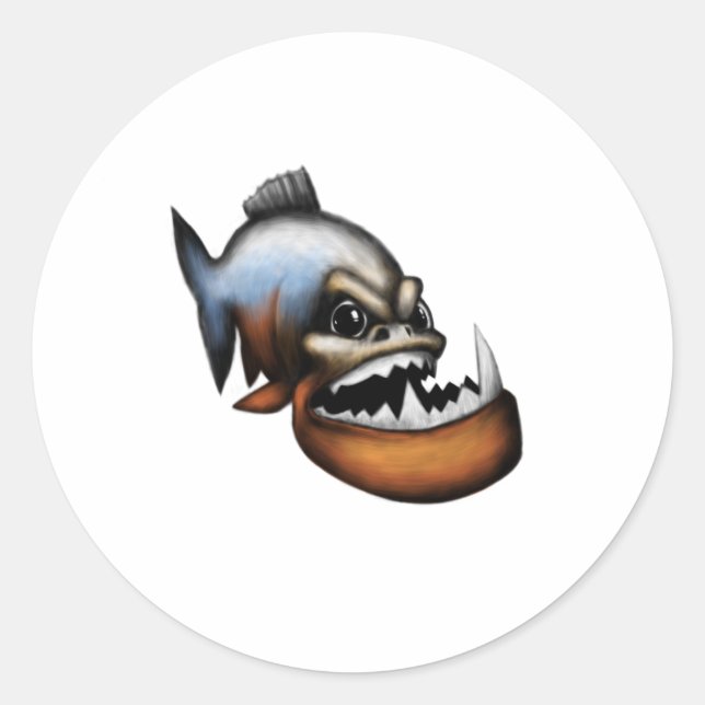Piranha Classic Round Sticker (Front)