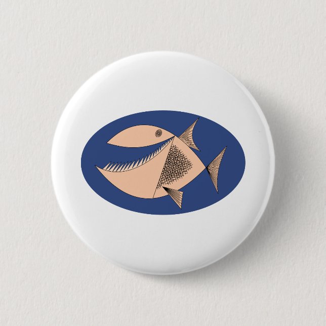 Piranha Fish 6 Cm Round Badge (Front)