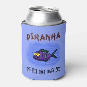 Piranha fish cartoon can cooler