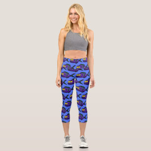 Piranha fish cartoon capri leggings