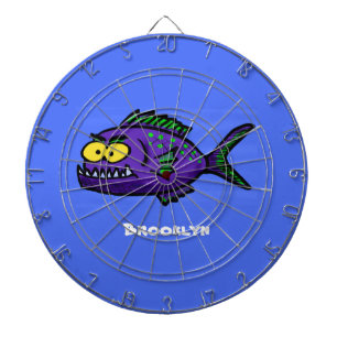 Piranha fish cartoon dartboard