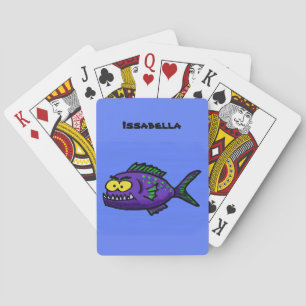 Piranha fish cartoon playing cards