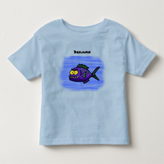 Piranha fish cartoon toddler T-Shirt (Front)