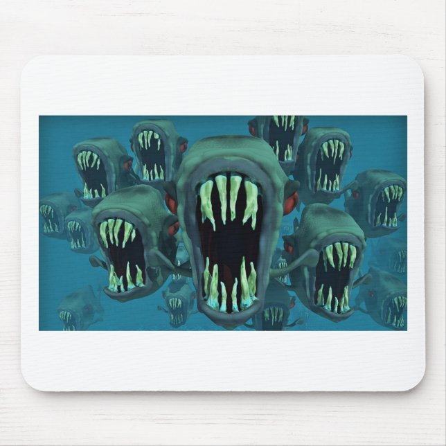 Piranhas Fish Custom Personalise Anniversaries Mouse Pad (Front)