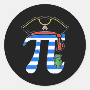 Pirat Costume Hat Pi Rate Classic Round Sticker